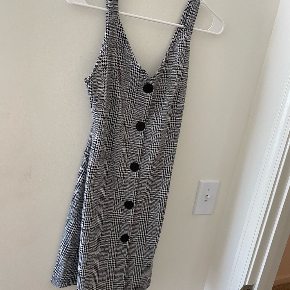 Plaid Black and White Dress
